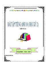 Bài tập học kỳ 2 môn Tiếng Anh Lớp 10 - Năm học 2018-2019